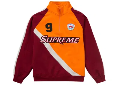 Pre-owned Supreme Men's  Equipe Half Zip Sweatshirt In Dark Orange