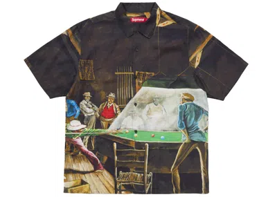 Pre-owned Supreme Men's  Ernie Barnes Short Sleeve Shirt In Pool Hall In Blue