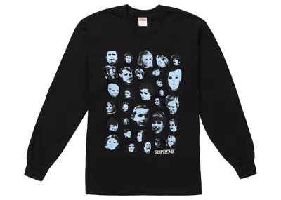 Pre-owned Supreme Men's  Faces Long Sleeve Tee Shirt In Black