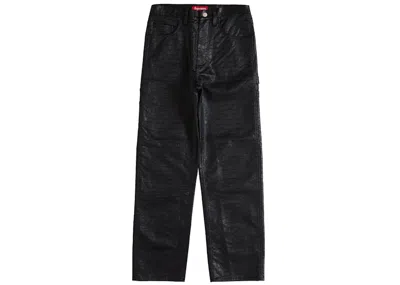 Pre-owned Supreme Men's  Faux Croc Painter Pant In Black