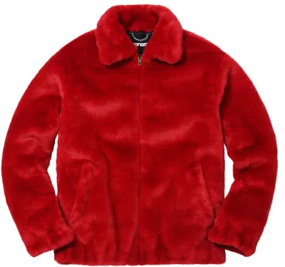 Pre-owned Supreme Men's  Faux Fur Bomber Jacket In Red