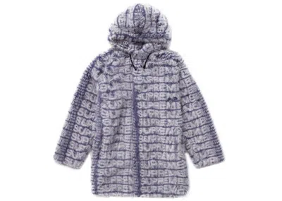 Pre-owned Supreme Men's  Faux Fur Hooded Coat In Purple