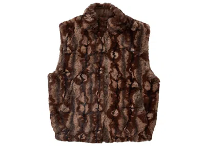 Pre-owned Supreme Men's  Faux Fur Hooded Vest In Brown