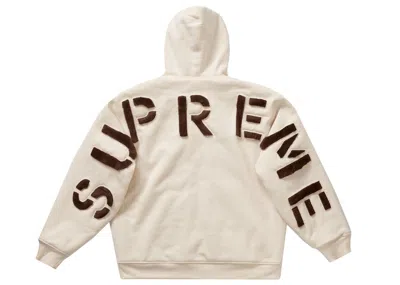 Pre-owned Supreme Men's  Faux Fur Lined Zip Up Hooded Sweatshirt In Natural