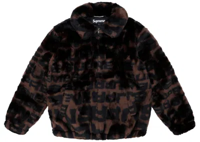 Pre-owned Supreme Men's  Faux Fur Repeater Bomber Jacket In Brown