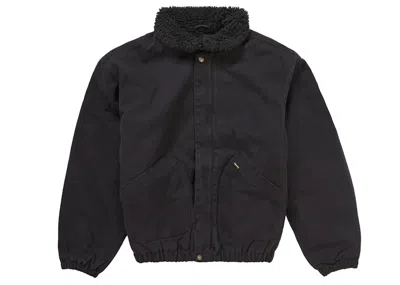 Pre-owned Supreme Men's  Faux Shearling Lined Bomber Jacket In Black