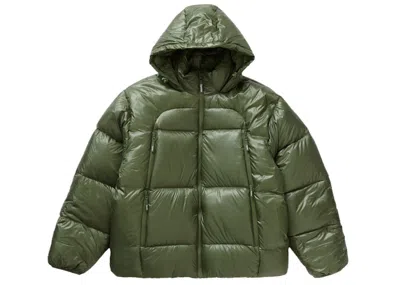 Pre-owned Supreme Men's  Featherweight Down Puffer Jacket In Olive In Green