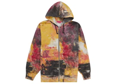 Pre-owned Supreme Men's  Fire Zip Up Hooded Sweatshirt