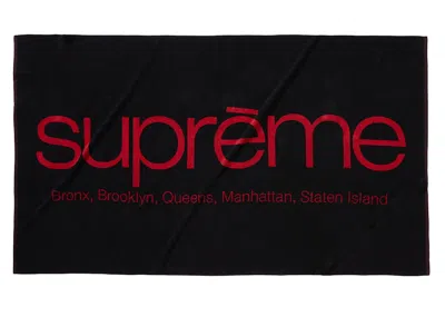 Pre-owned Supreme Men's  Five Boroughs Towel In Black