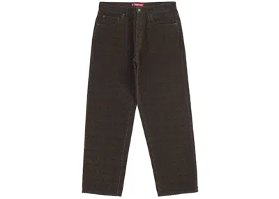 Pre-owned Supreme Men's  Flocked Loose Fit Jean In Black