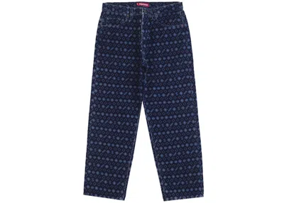 Pre-owned Supreme Men's  Flocked Loose Fit Jean In Blue