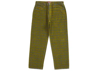 Pre-owned Supreme Men's  Flocked Loose Fit Jean In Mustard In Yellow