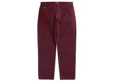 Pre-owned Supreme Men's  Flocked Regular Jean In Red