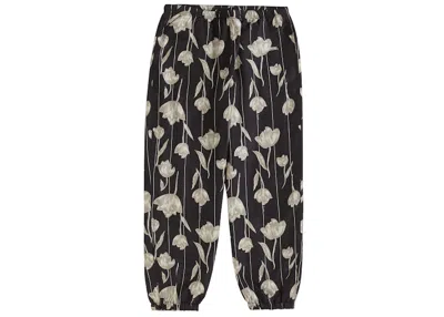 Pre-owned Supreme Men's  Floral Silk Track Pant In Black