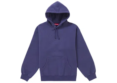 Pre-owned Supreme Men's  Frayed Hooded Sweatshirt In Washed Navy Blue