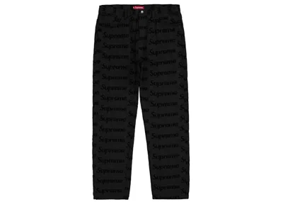 Pre-owned Supreme Men's  Frayed Logos Regular Jean In Black