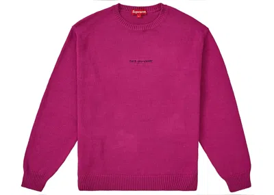 Pre-owned Supreme Men's  Fuck Everybody Sweater In Magenta