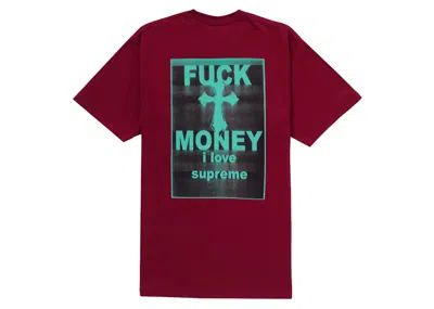 Pre-owned Supreme Men's  Fuck Money Tee Shirt In Cardinal