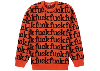 Pre-owned Supreme Men's  Fuck Sweater (ss22) In Orange