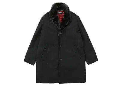 Pre-owned Supreme Men's  Fur Collar Car Coat In Black