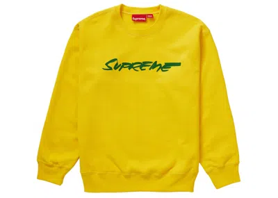 Pre-owned Supreme Men's  Futura Logo Crewneck Sweatshirt In Yellow