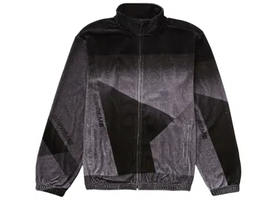 Pre-owned Supreme Men's  Geo Velour Track Jacket In Black