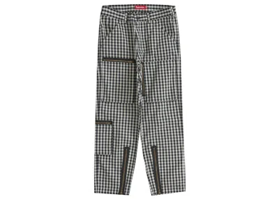 Pre-owned Supreme Men's  Gingham Flight Pant In Black