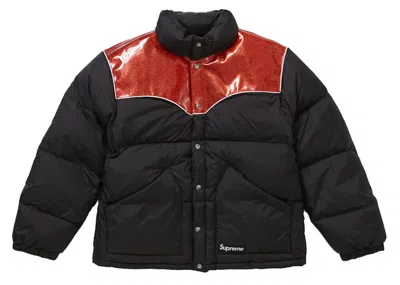 Pre-owned Supreme Men's  Glitter Yoke Down Puffer Jacket In Black