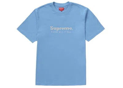 Pre-owned Supreme Men's  Gold Bars Tee Shirt In Columbia Blue