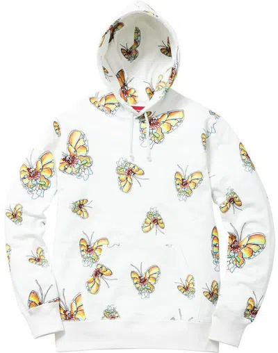 Pre-owned Supreme Men's  Gonz Butterfly Hooded Sweatshirt In Off White