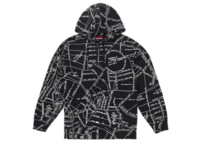 Pre-owned Supreme Men's  Gonz Embroidered Map Hooded Sweatshirt In Black