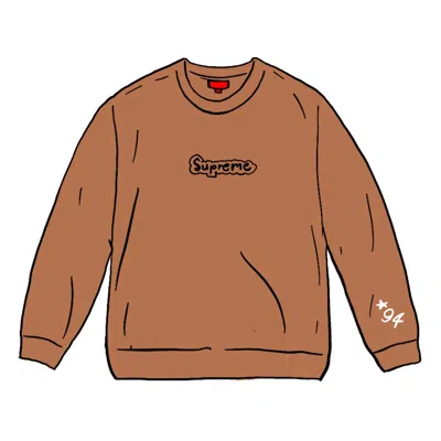 Pre-owned Supreme Men's  Gonz Logo Crewneck Sweatshirt In Brown