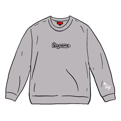 Pre-owned Supreme Men's  Gonz Logo Crewneck Sweatshirt In Grey In Gray