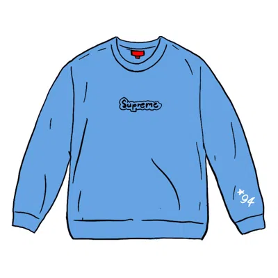Pre-owned Supreme Men's  Gonz Logo Crewneck Sweatshirt In Light Blue