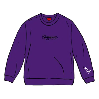 Pre-owned Supreme Men's  Gonz Logo Crewneck Sweatshirt In Purple