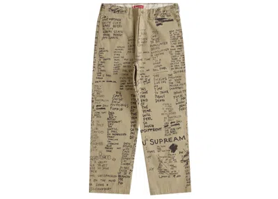 Pre-owned Supreme Men's  Gonz Poems Chino Pant In Khaki