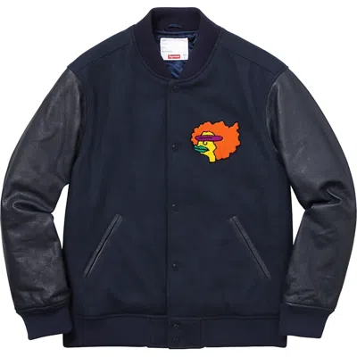 Pre-owned Supreme Men's  Gonz Ramm Varsity Jacket In Navy Blue