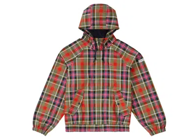 Pre-owned Supreme Men's  Goretex Hooded Harrington Jacket In Olive Plaid In Green
