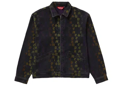 Pre-owned Supreme Men's  Gradient Jacquard Denim Work Jacket In Black