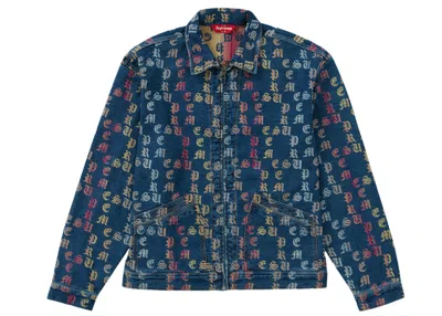 Pre-owned Supreme Men's  Gradient Jacquard Denim Work Jacket In Blue
