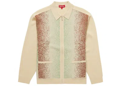 Pre-owned Supreme Men's  Gradient Stripe Zip Up Cardigan In Pale Yellow