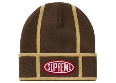Pre-owned Supreme Men's  Grid Beanie In Brown