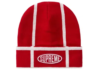 Pre-owned Supreme Men's  Grid Beanie In Red