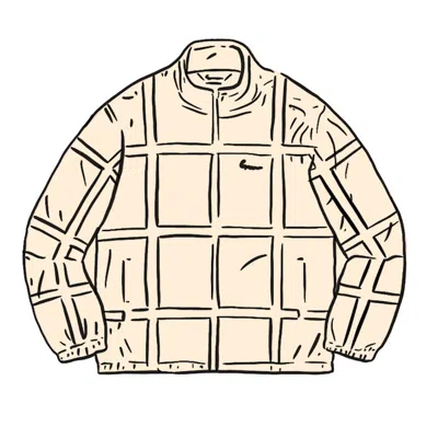 Pre-owned Supreme Men's  Grid Taping Velour Jacket In Off White