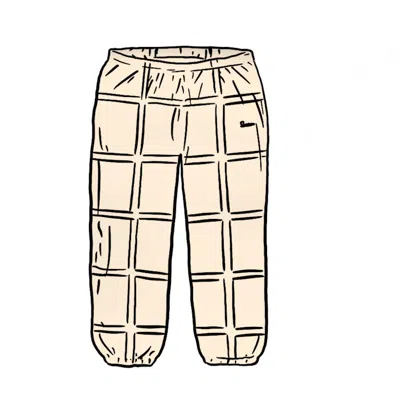 Pre-owned Supreme Men's  Grid Taping Velour Pant In Off White