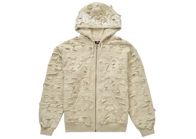 Pre-owned Supreme Men's  Griffin Zip Up Hooded Sweatshirt In Natural In Brown