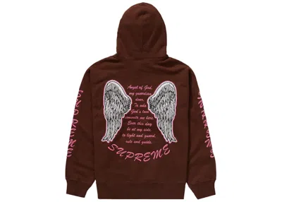 Pre-owned Supreme Men's  Guardian Hooded Sweatshirt In Dark Brown