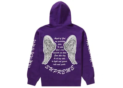 Pre-owned Supreme Men's  Guardian Hooded Sweatshirt In Purple