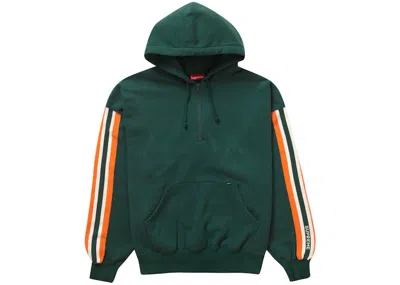 Pre-owned Supreme Men's  Half Zip Hooded Sweatshirt In Dark Green