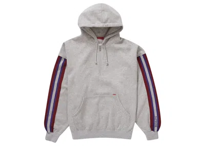 Pre-owned Supreme Men's  Half Zip Hooded Sweatshirt In Heather Grey